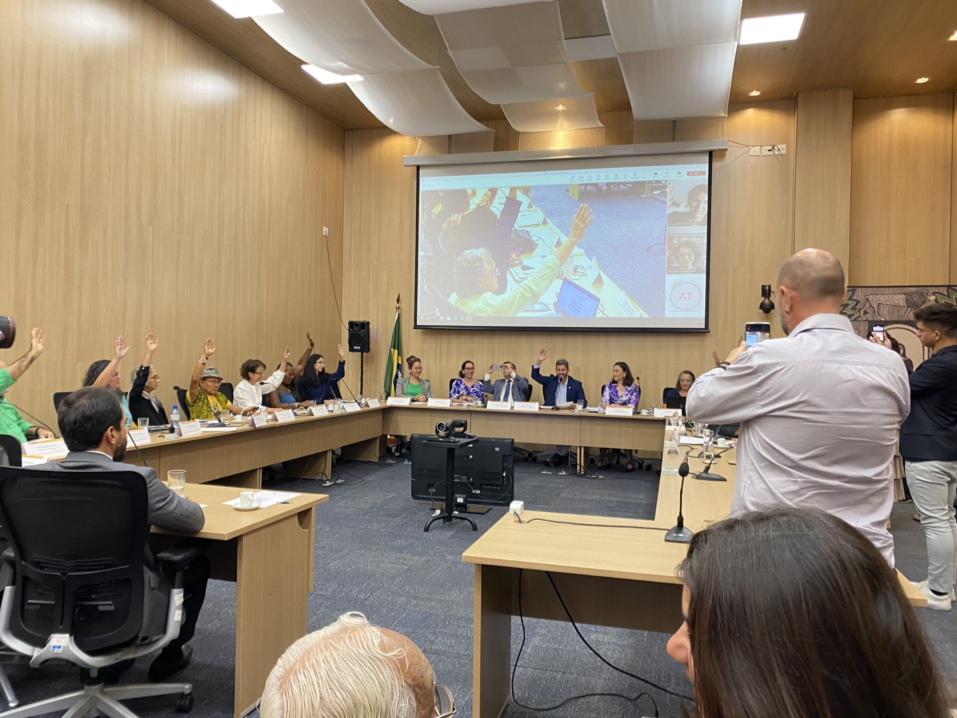 Fotografia de Marília Nepomuceno - Momento da votação favorável unânime, em favor do parecer e do reconhecimento do Ofício, Saberes e Práticas das Parteiras Tradicionais do Brasil.